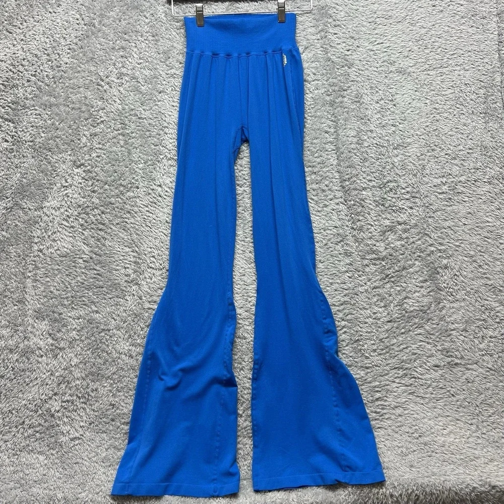 Free People Movement Legging Pants XS Small Blue Good Karma Flare Pull On